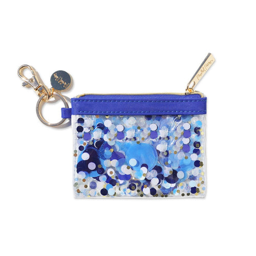Confetti Keychain Wallet- True Blue