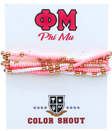 6 Beaded Stretch Bracelets- Phi Mu