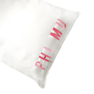 Embroidered Satin Pillowcase- Phi Mu