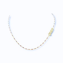 Side Set Enamel Bead Necklace- Pi Beta Phi