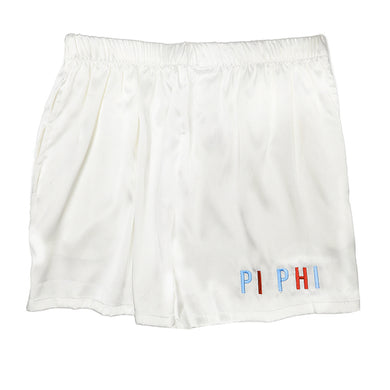 Embroidered Satin Shorts- Pi Beta Phi