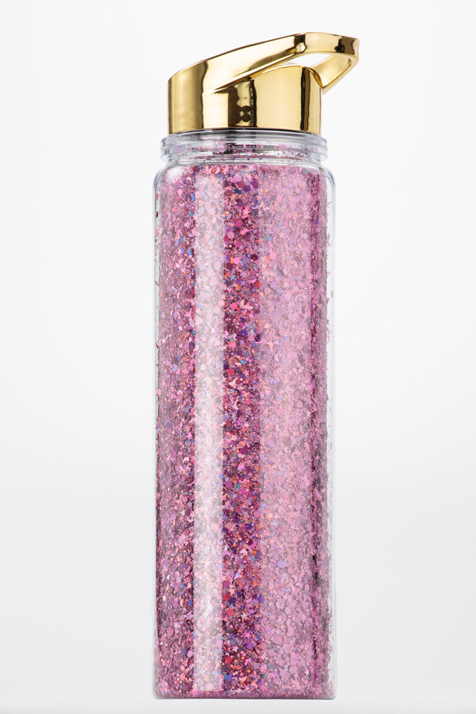 Glitter Water Bottle- Pink