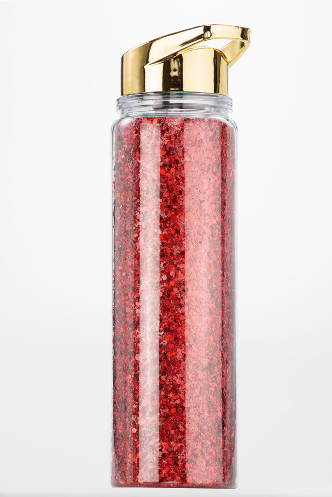 Glitter Water Bottle- Red