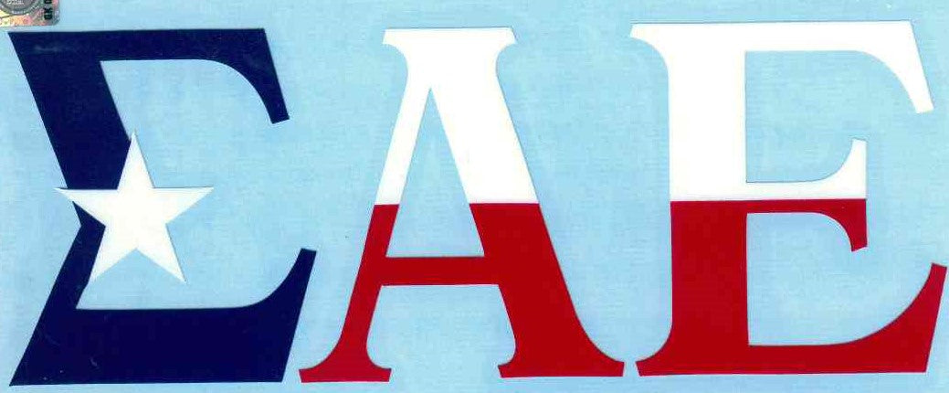 Texas Flag Car Decal - Sigma Alpha Epsilon