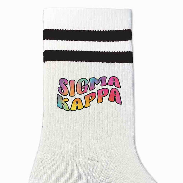 Retro Stripe Crew Socks- Sigma Kappa
