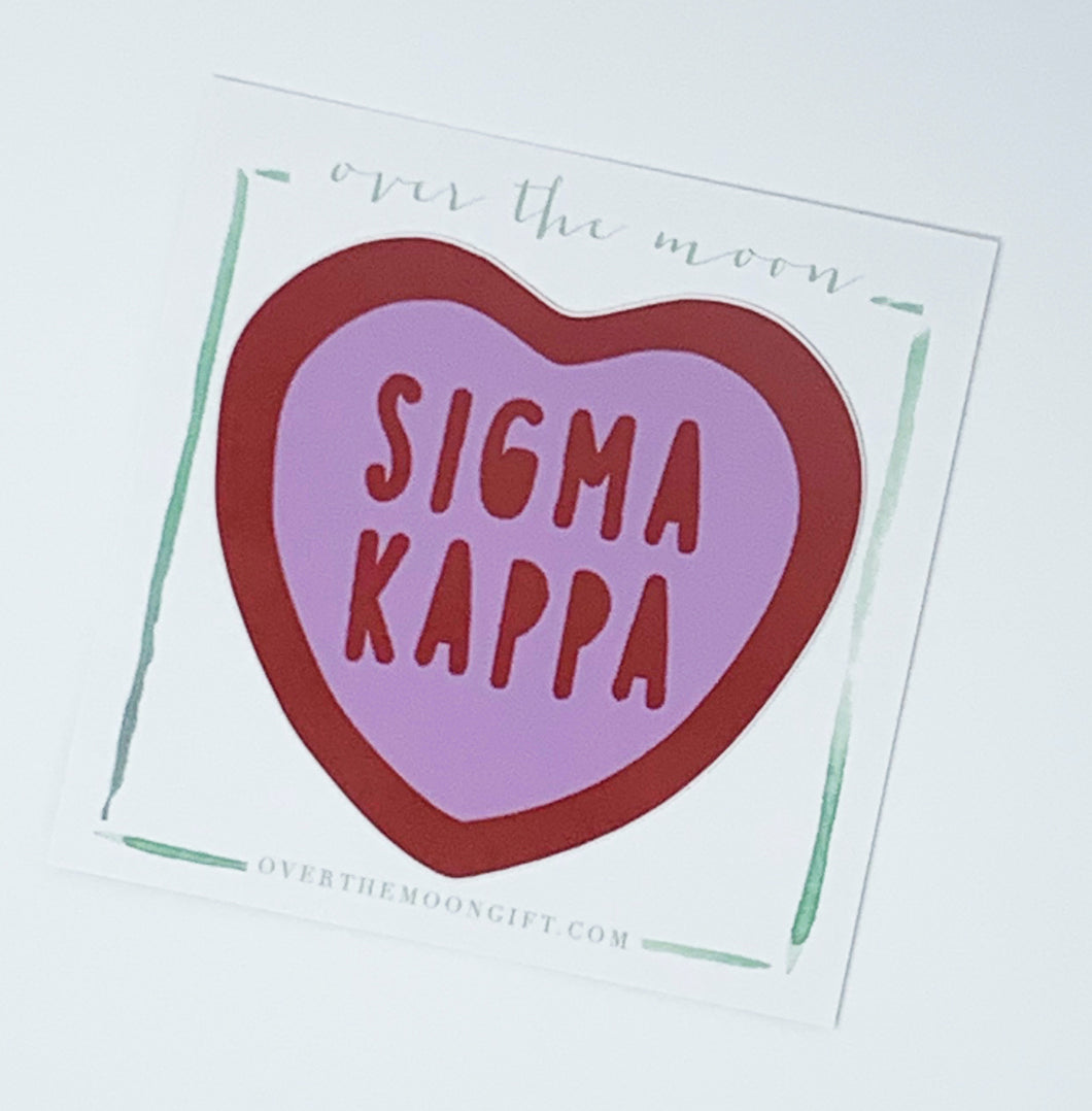 Sorority Heart Decal - Sigma Kappa