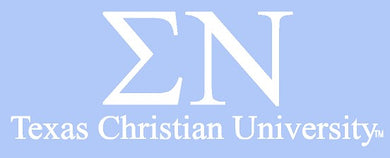 White TCU Car Decal - Sigma Nu