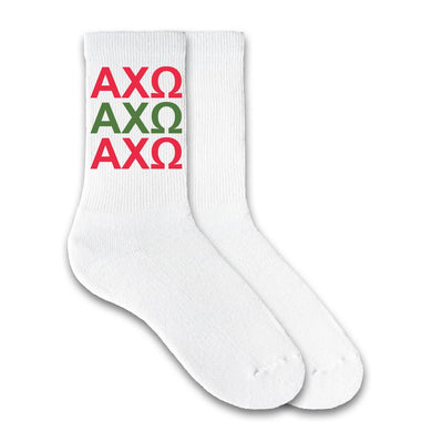 Letters Socks - Alpha Chi Omega