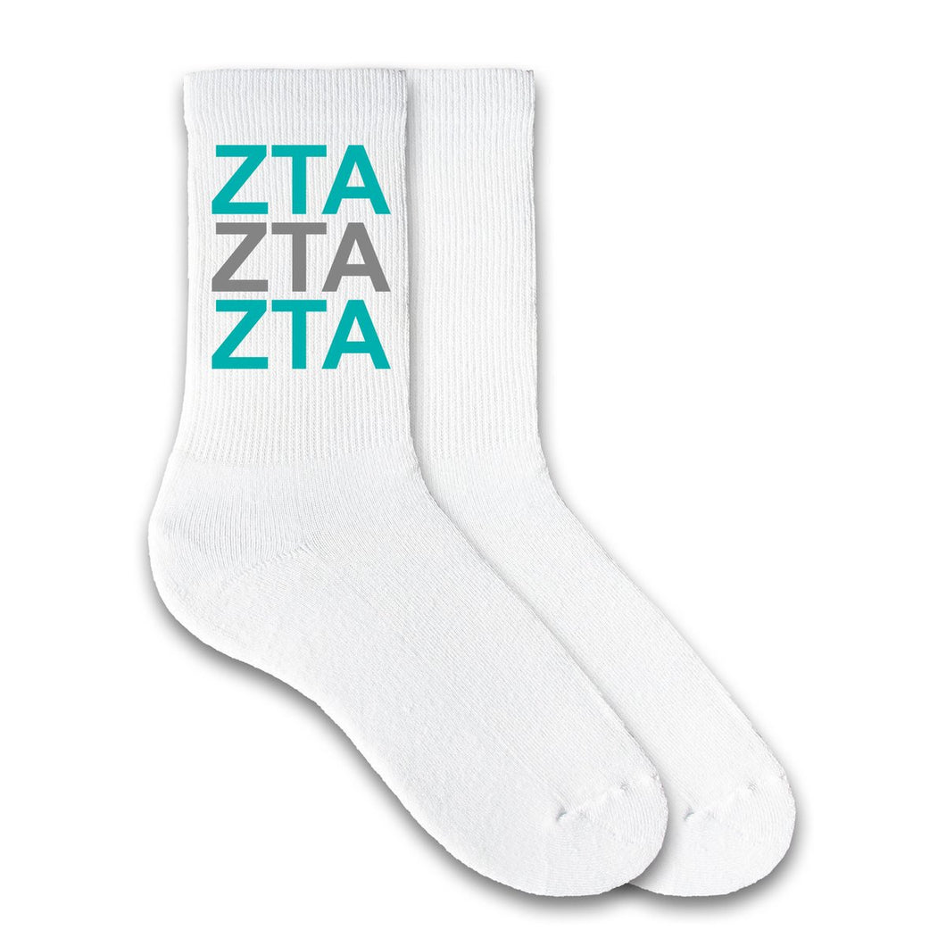 Letters Socks - Zeta Tau Alpha