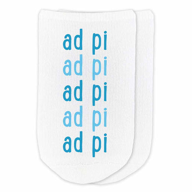 Rainbow No-Show Socks - Alpha Delta Pi