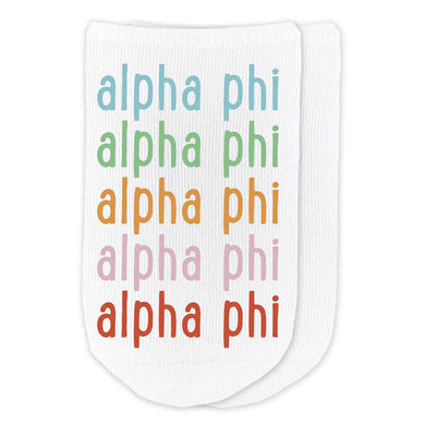 Rainbow No-Show Socks - Alpha Phi