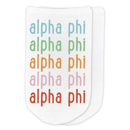 Rainbow No-Show Socks - Alpha Phi