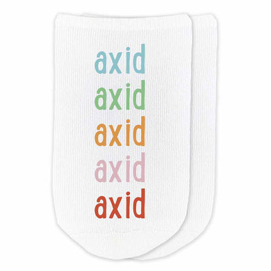 Rainbow No-Show Socks - Alpha Xi Delta