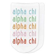 Rainbow No-Show Socks - Alpha Chi Omega