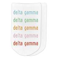 Rainbow No-Show Socks - Delta Gamma