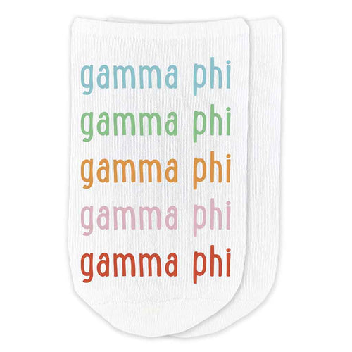 Rainbow No-Show Socks - Gamma Phi Beta