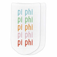 Rainbow No-Show Socks - Pi Beta Phi