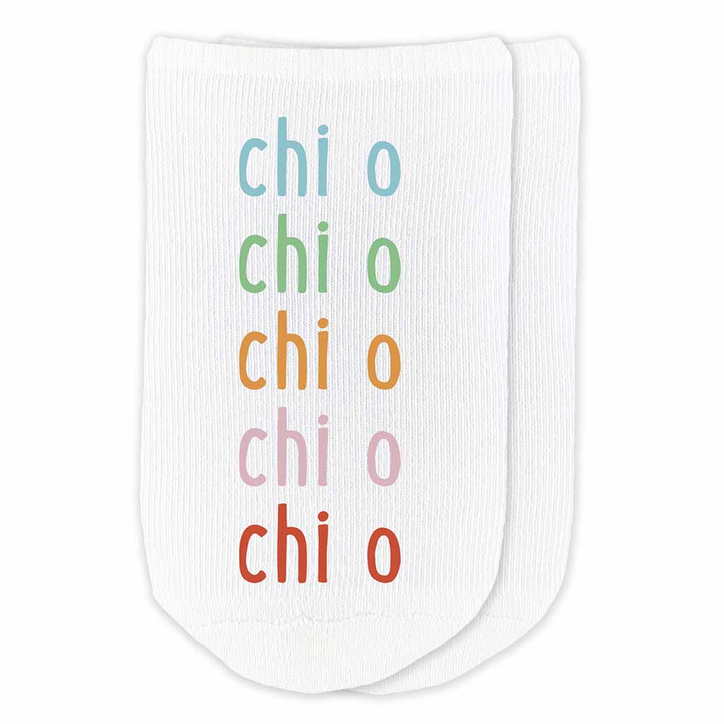 Rainbow No-Show Socks - Chi Omega