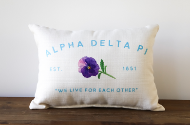 Sorority Name and Flower Pillow