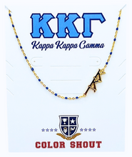 Side Set Enamel Bead Necklace- Kappa Kappa Gamma