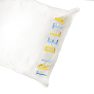 Embroidered Satin Pillowcase- Delta Delta Delta