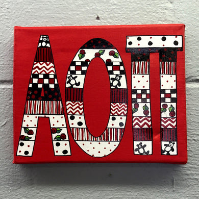 Tribal Painted Canvas - Alpha Omicron Pi