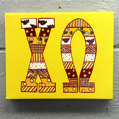Tribal Painted Canvas - Chi Omega