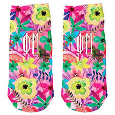 Floral Ankle Socks - Phi Mu