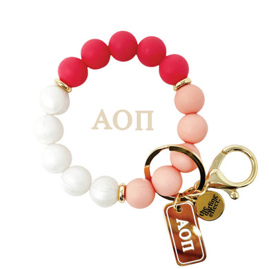 Bead Keychain Wristlet- Alpha Omicron Pi