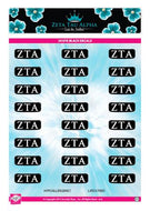Eye Black Sticker Sheet - Zeta Tau Alpha