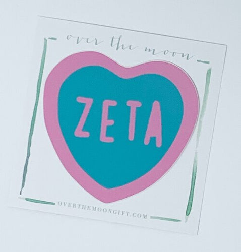 Sorority Heart Decal - Zeta Tau Alpha