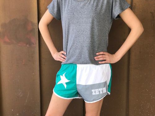 Texas Flag Sorority Shorts - Zeta Tau Alpha