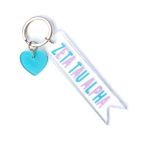 Acrylic Heart Keychain - Zeta Tau Alpha