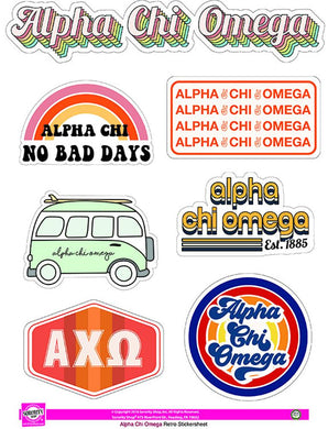 Retro Sticker Sheet - Alpha Chi Omega