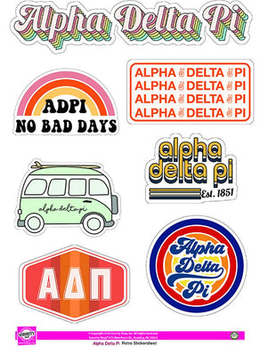 Retro Sticker Sheet - Alpha Delta Pi
