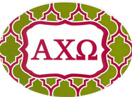 Oval Quatrefoil Decal - Alpha Chi Omega