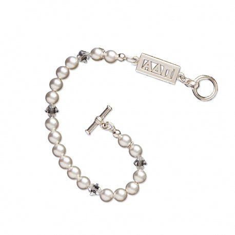 Swarovski White Pearl and Crystal Bracelet - Alpha Delta Pi