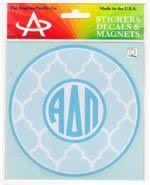 Quatrefoil Monogram Decal - Alpha Delta Pi