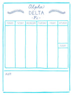 Weekly Schedule Pad - Alpha Delta Pi