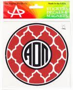 Quatrefoil Monogram Decal - Alpha Omicron Pi