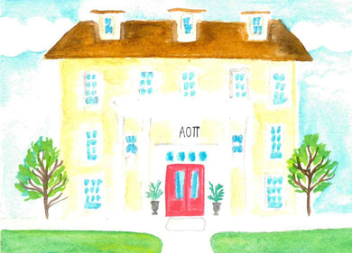 Sorority House Notecards - Alpha Omicron Pi