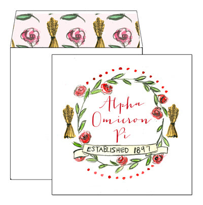 Sorority Greeting Card - Alpha Omicron Pi