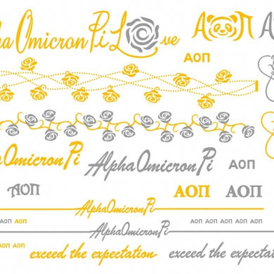 Metallic Temporary Jewelry Tattoo - Alpha Omicron Pi