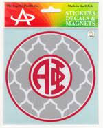 Quatrefoil Monogram Decal - Alpha Phi