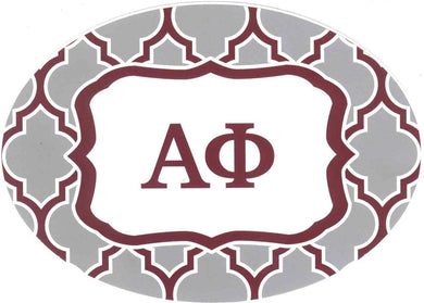 Oval Quatrefoil Decal - Alpha Phi