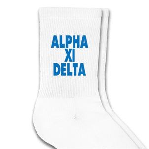 Megan Crew Socks - Alpha Xi Delta