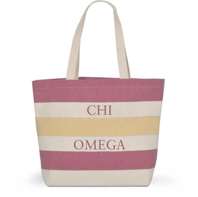Striped Sorority Tote - Chi Omega