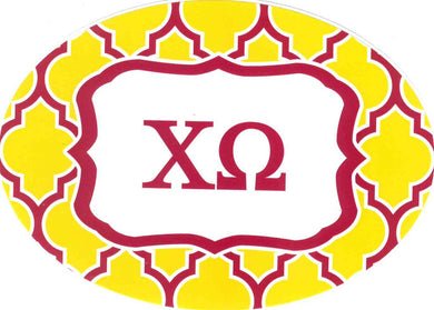 Oval Quatrefoil Decal - Chi Omega