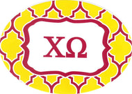 Oval Quatrefoil Decal - Chi Omega