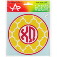 Quatrefoil Monogram Decal - Chi Omega